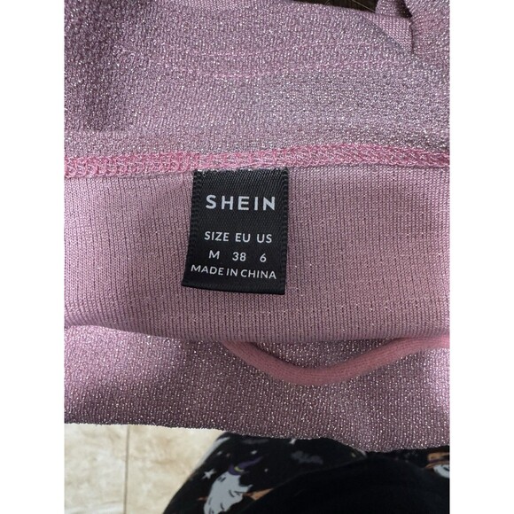 Shein Women’s Glitter Crop Top Sleeveless Tank Top Size Medium - Picture 3 of 3